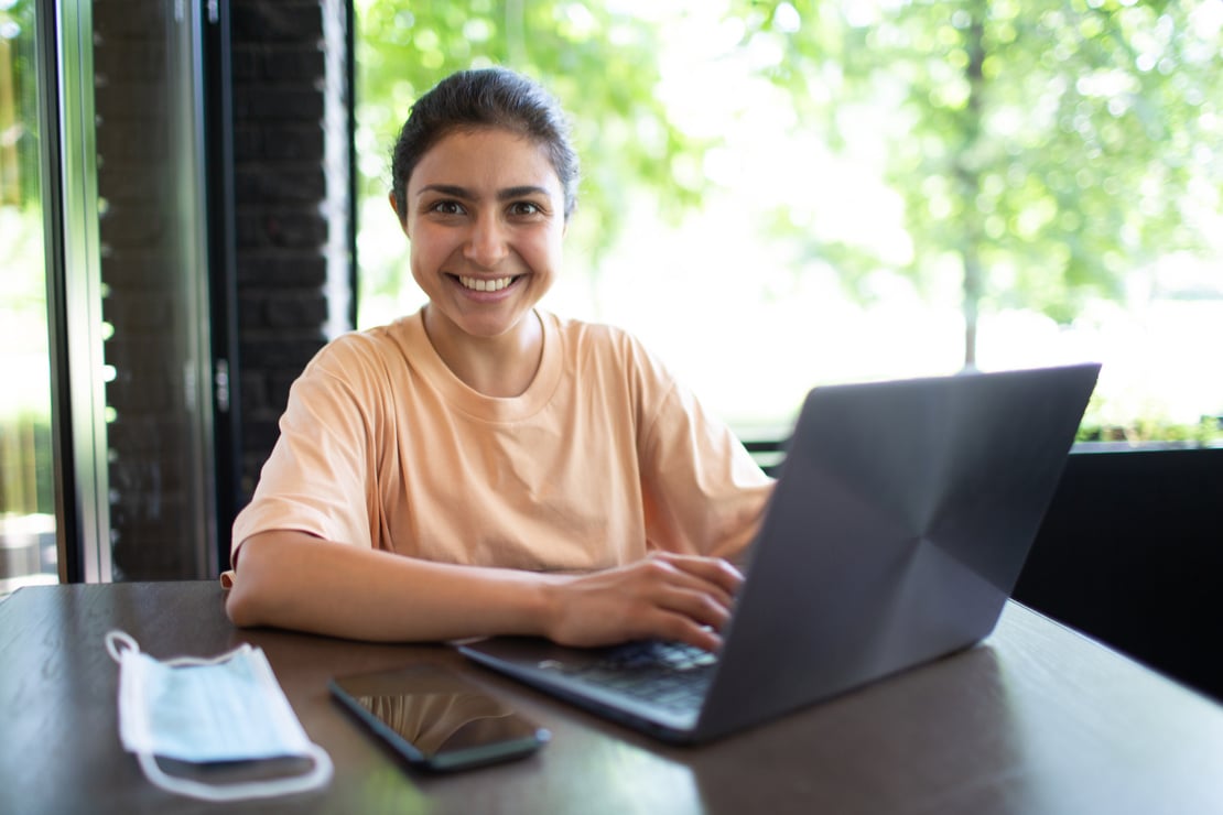 Indian Business Coach Woman Working on Her Laptop Outdoor.